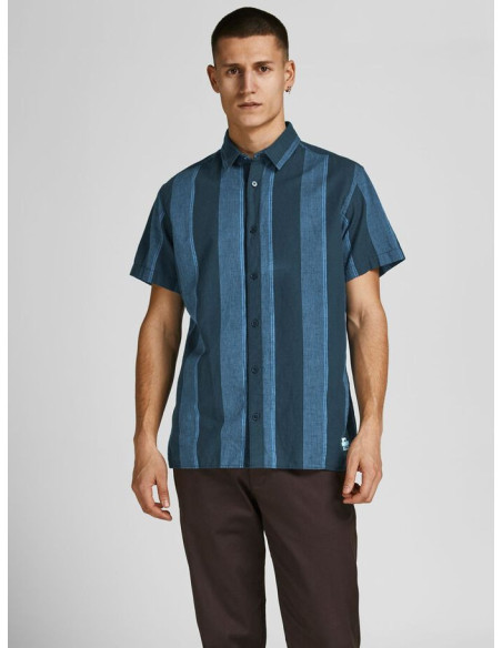 Jack &amp; Jones - JCOSUMMER STRIPE SHIRT SS SN