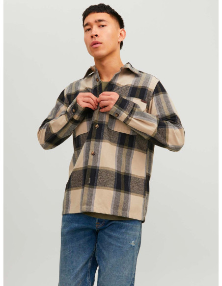 Jack &amp; Jones - JJDARREN FLANNEL CHECK OVERSHIRT LS