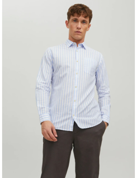 Jack &amp; Jones - JPRBLUSUMMER LINEN STRIPE SHIRT L/S