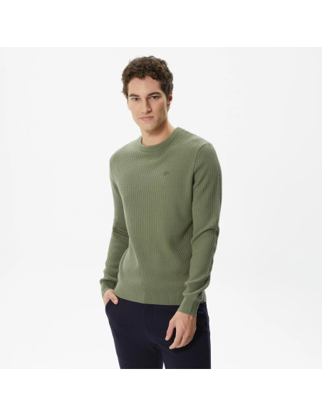 Lacoste - Lacoste Men&#039;s Regular Fit Crew Neck Brown Knitwear