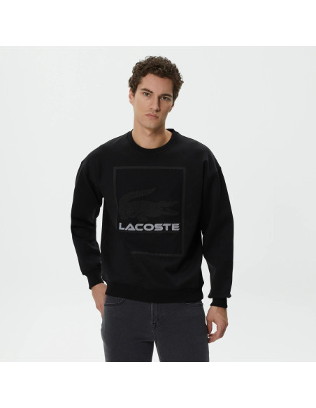 Lacoste - Lacoste Men&#039;s Regular Fit Hooded Printed Claret Red Sweatshirt