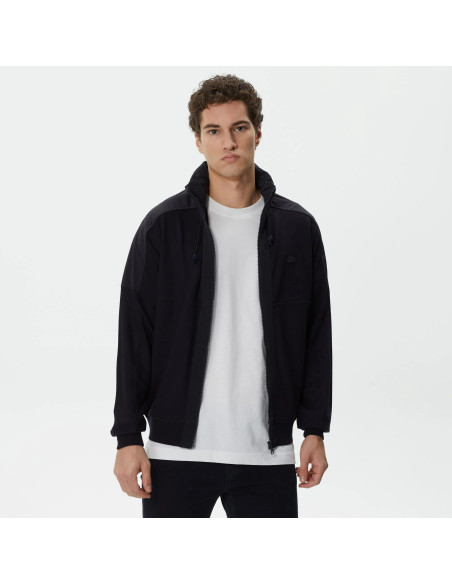 Lacoste - Lacoste Men&#039;s Regular Fit Zippered Black Sweatshirt