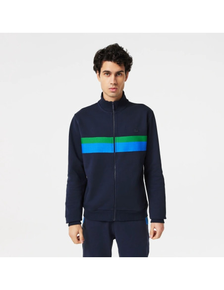 Lacoste - Lacoste Men&#039;s Relaxed Fit Crew Neck Printed Black Sweatshirt