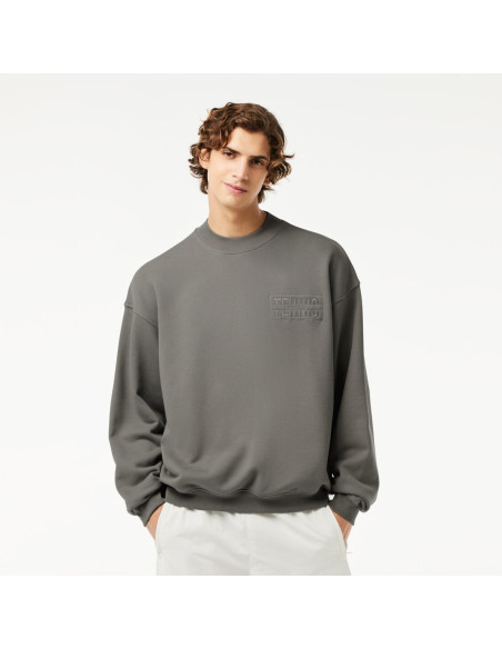 Lacoste - Oversize Embroidered Cotton Sweatshirt