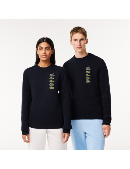 Lacoste - WOOL AND COTTON BLEND BADGE SWEATER