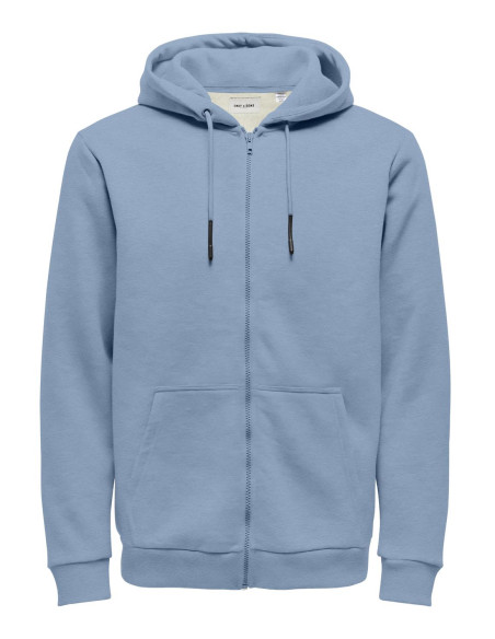 ONLY &amp; SONS - ONSALBERTO REG UNBRUSHED ZIP HOOD SWT CS