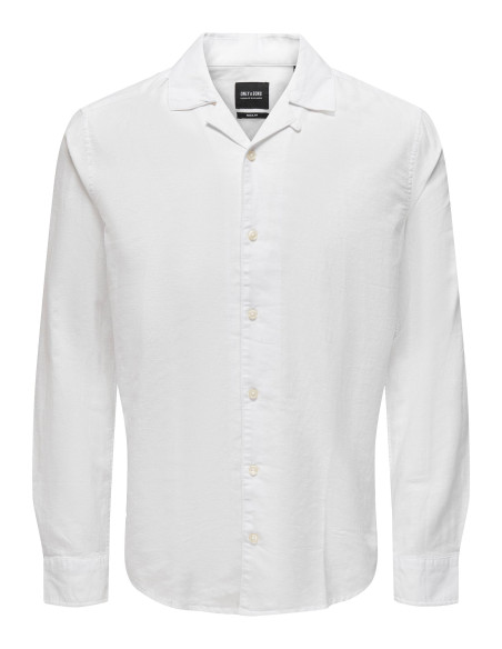 ONLY &amp; SONS - ONSCAIDEN REG LS LINEN RESORT SHIRT