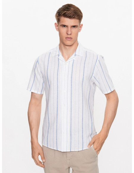 ONLY &amp; SONS - ONSCAIDEN SS STRIPE RESORT LINEN SHIRT