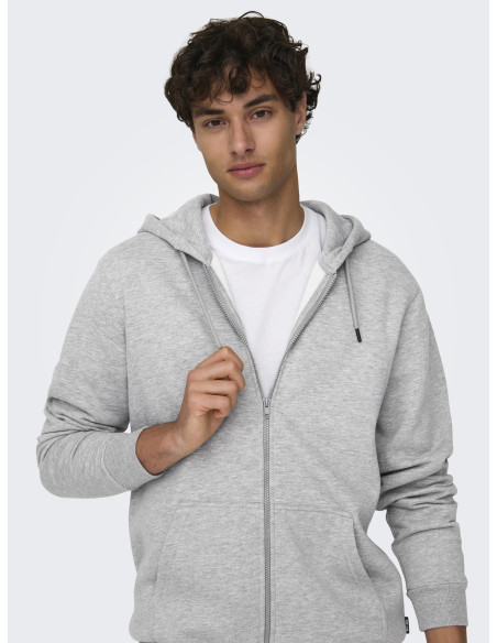 ONLY &amp; SONS - ONSCERES ZIP THR. HOODIE SWEAT NOOS