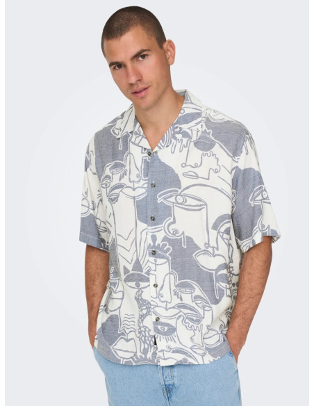 ONLY &amp; SONS - ONSDEN LIFE RLX WASH DOODLE SS SHIRT