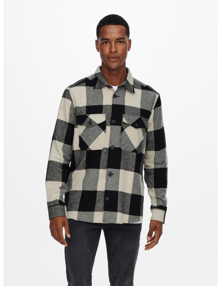 ONLY &amp; SONS - ONSMILO LS CHECK OVERSHIRT NOOS