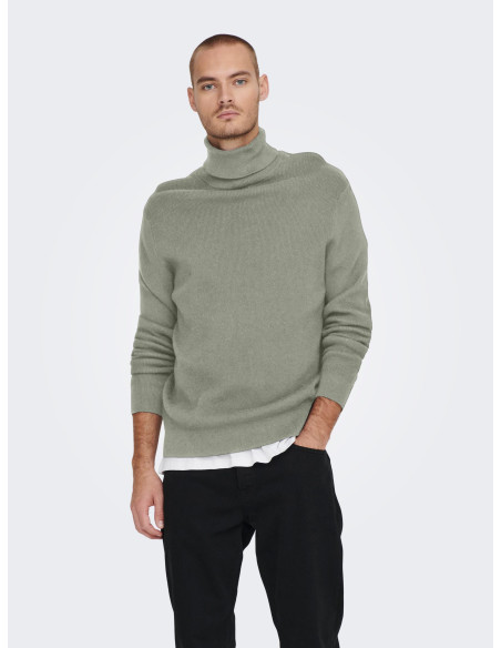ONLY &amp; SONS - ONSPHIL REG 12 STRUC ROLL NECK KNIT NOOS