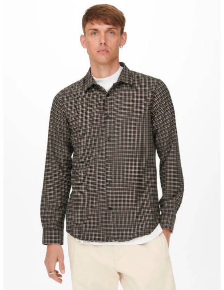 ONLY &amp; SONS - ONSTEVIN LS VISCOSE CHECK REG SHIRT