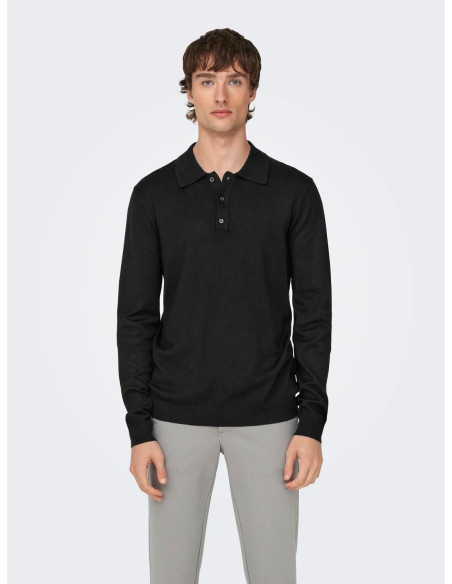 ONLY &amp; SONS - ONSWYLER LIFE REG 14 LS POLO KNIT NOOS