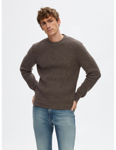 SELECTED HOMME - SLHLAND LS KNIT CREW NECK W