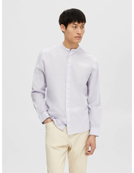 SELECTED HOMME - SLHREGNEW-LINEN SHIRT LS BAND