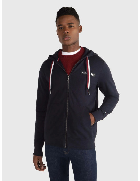 Tommy Hilfiger - GLOBAL STRIPE HOODED ZIP THRU