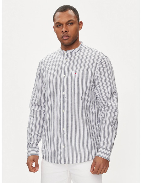 Tommy Jeans - TJM MAO STRIPE LINEN BLEND SHIRT