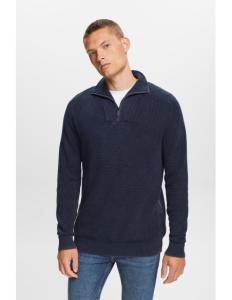 ESPRIT - Half-zip jumper, 100% cotton