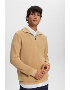 ESPRIT - Half-zip jumper, 100% cotton