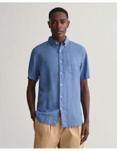 Gant - Regular Fit Garment-Dyed Linen Short Sleeve Shirt