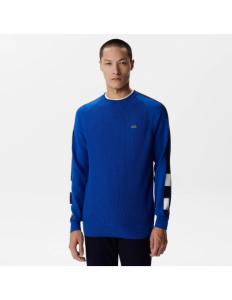 Lacoste - Lacoste Men&#039;s Regular Fit Crew Neck Color Blocked Navy Blue Knitwear