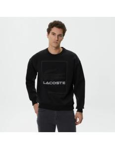 Lacoste - Lacoste Men&#039;s Regular Fit Hooded Printed Claret Red Sweatshirt