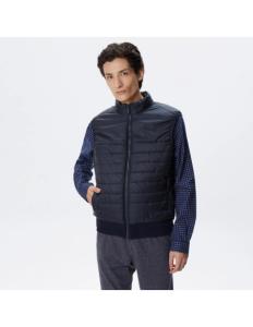 Lacoste - Lacoste Men&#039;s Stand Collar Quilted Navy Blue Vest