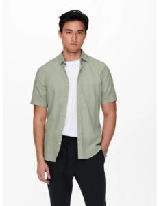 ONLY &amp; SONS - ONSCAIDEN SS SOLID LINEN SHIRT