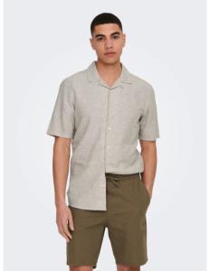 ONLY &amp; SONS - ONSCAIDEN SS SOLID RESORT LINEN SHIRT