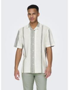 ONLY &amp; SONS - ONSCAIDEN SS STRIPE LINEN RESORT NOOS