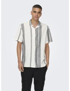 ONLY &amp; SONS - ONSCAIDEN SS STRIPE LINEN RESORT NOOS