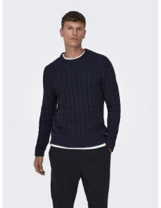 ONLY &amp; SONS - ONSKICKER LIFE REG 3 CABLE CREW KNIT