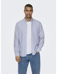 ONLY &amp; SONS - ONSREMY LS SLIM WASH STRIPE OXFORD SHIRT