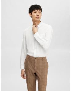 SELECTED HOMME - SLHREGRICK-LINEN SHIRT LS  BUTTON DOWN W