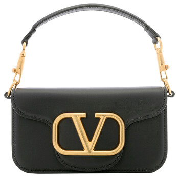 Black Calfskin Loco Small Shoulder Bag