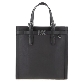 Black Pebbled Leather Hudson Tote Bag