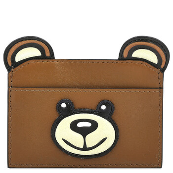 Brown Leather Teddy Bear Card Holder