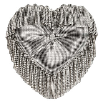 Crystal Mesh Heart Pillow Clutch