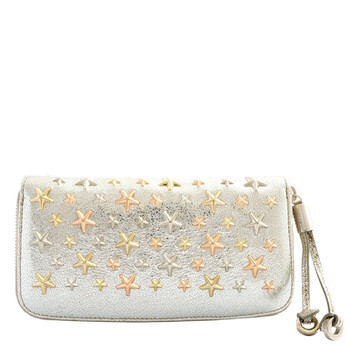 Filipa Starstud Embossed Leather Wallet