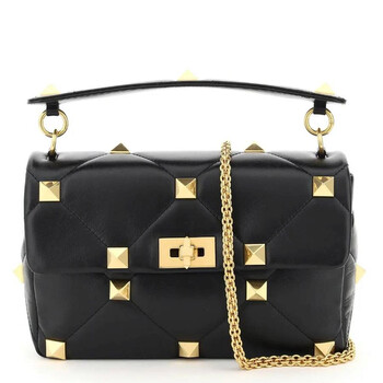 Garavani Black Roman Studded Shoulder Bag