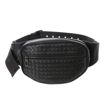 Intrecciato Belt Bag in Black