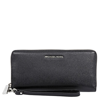 Jet Set Travel Leather Continental Wallet Black