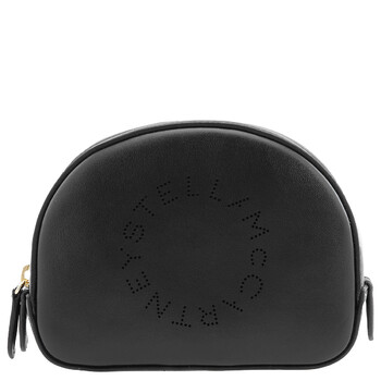 Black Leather Logo Cosmetic Case