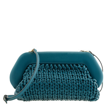 Ladies Botanical Interwoven Braided Clutch With Strap