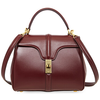 Burgundy Small 16 Shoulder Bag in Satinated Calfskin