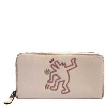 Chalk Keith Haring Accordion Zip Leather Wallet