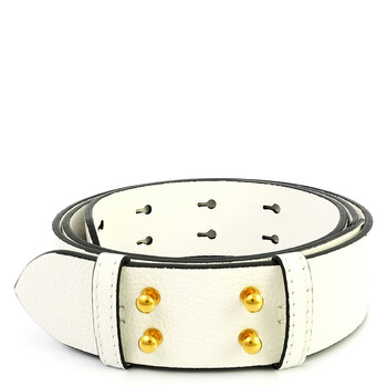 Chalk White Leather Belt Bag Strap