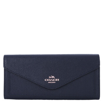 Crossgrain Leather Soft Wallet  Navy