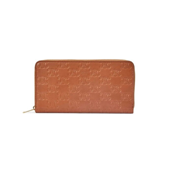 Embossed Smooth Calfskin Zip Wallet